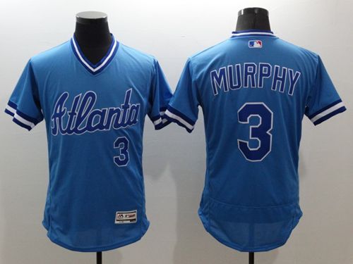 Braves #3 Dale Murphy Light Blue Flexbase Authentic Collection Cooperstown Stitched MLB Jersey - Click Image to Close